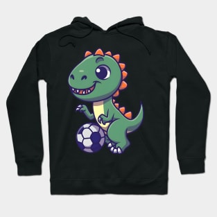 Cute dinosaur playing football Hoodie